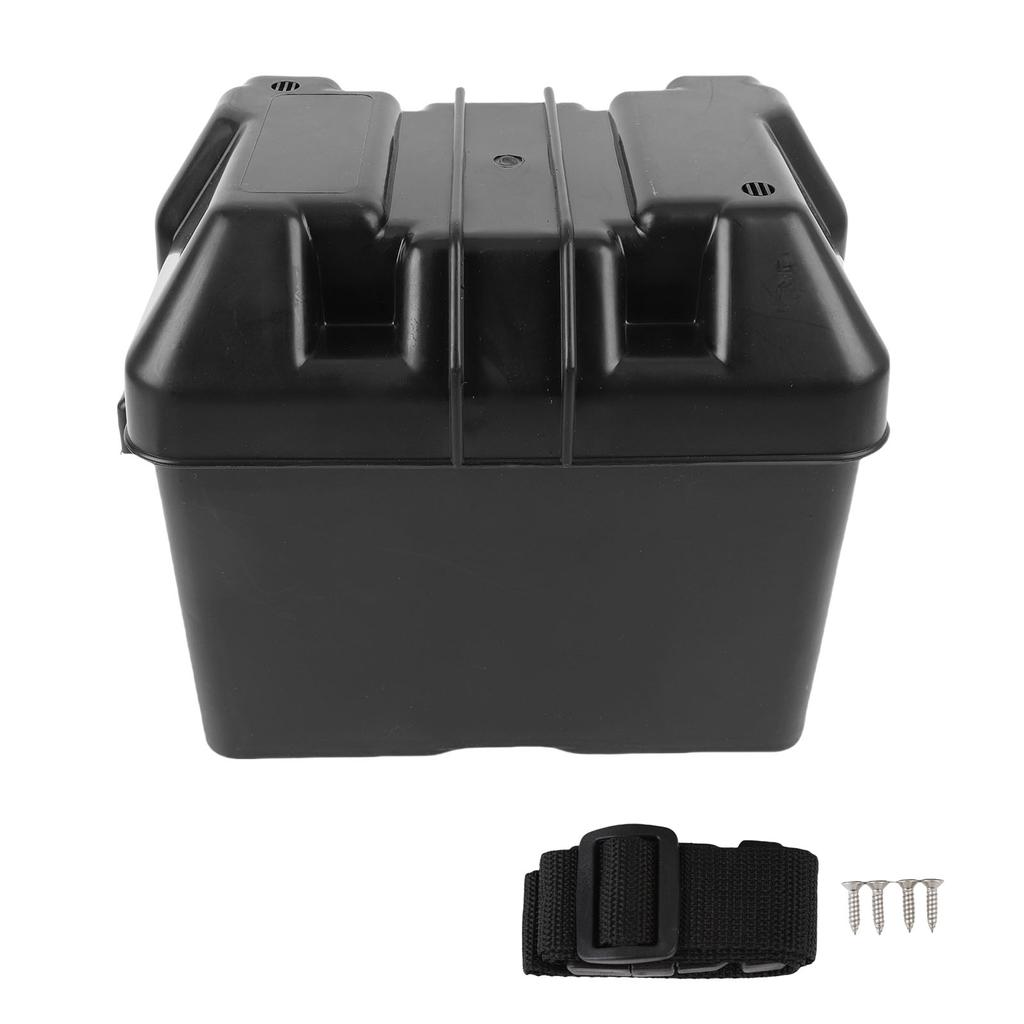 Marine Battery Box Heavy Duty 12V Battery Case with Straps and Hardware for RV Automotive Boat Travel Trailer