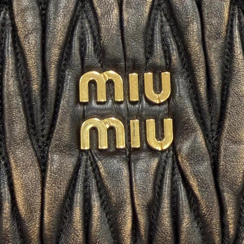 Excellent MIUMIU Shoulder Bag Wonder Matelassé Leather Hobo Bag Leather Women Used