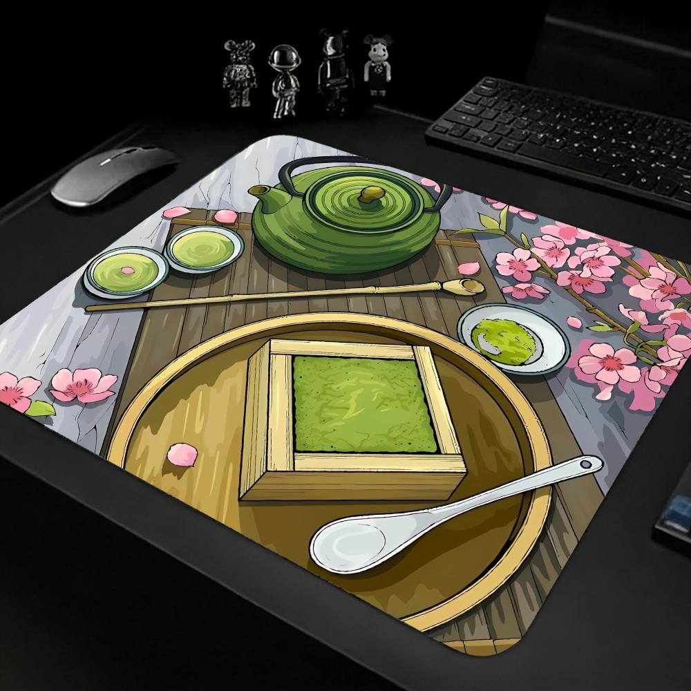 1PC XS Tea Mouse Pad with Stitched Edge Gaming Mousepad Small Non-Slip Rubber Base Washable Portable for Office Home 450x400mm