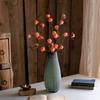 8 Heads Artificial Persimmon Branch Realistic Plastic Simulation Persimmon Fruit Elegant Handmade Artificial Fruits Branches
