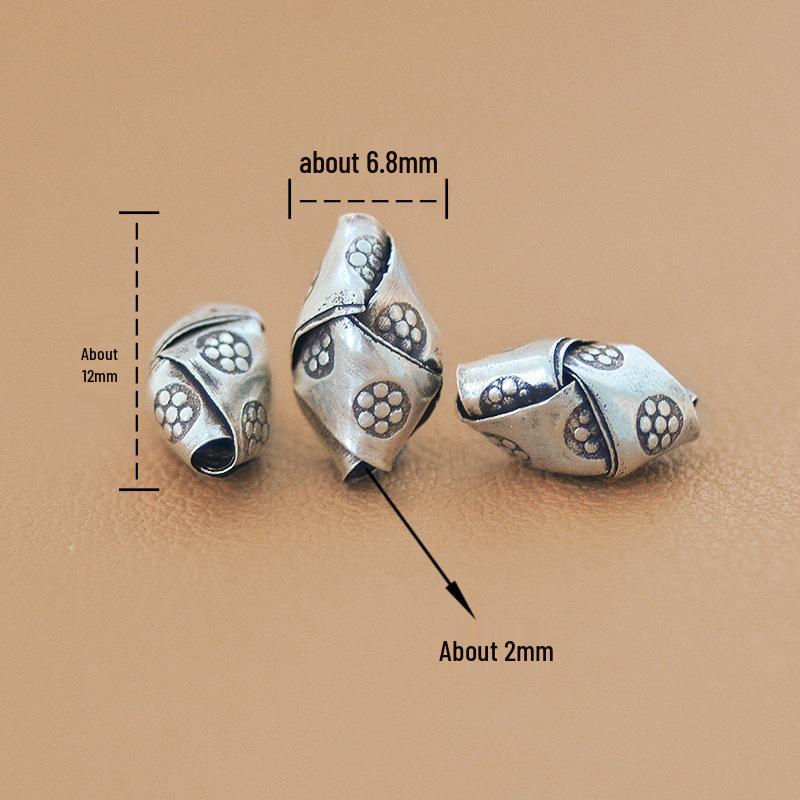 Thai Silver Flower Spacer Beads Bracelet - DIY Jewelry Accessories