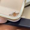 Champagne Simulated Moissanite 1 Carat Open Ring – Women's Luxurious Versatile Design