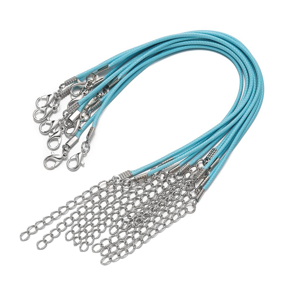 10pcs/Lots 1.5/2mm PU Leather Bracelet Cord  Kit Wax-Coated Braided Strings With Charms for Bracelet Jewelry Making Supplies