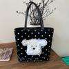 Korean trend polka dot puppy shoulder tote bag autumn new large-capacity multi-functional commuter backpack
