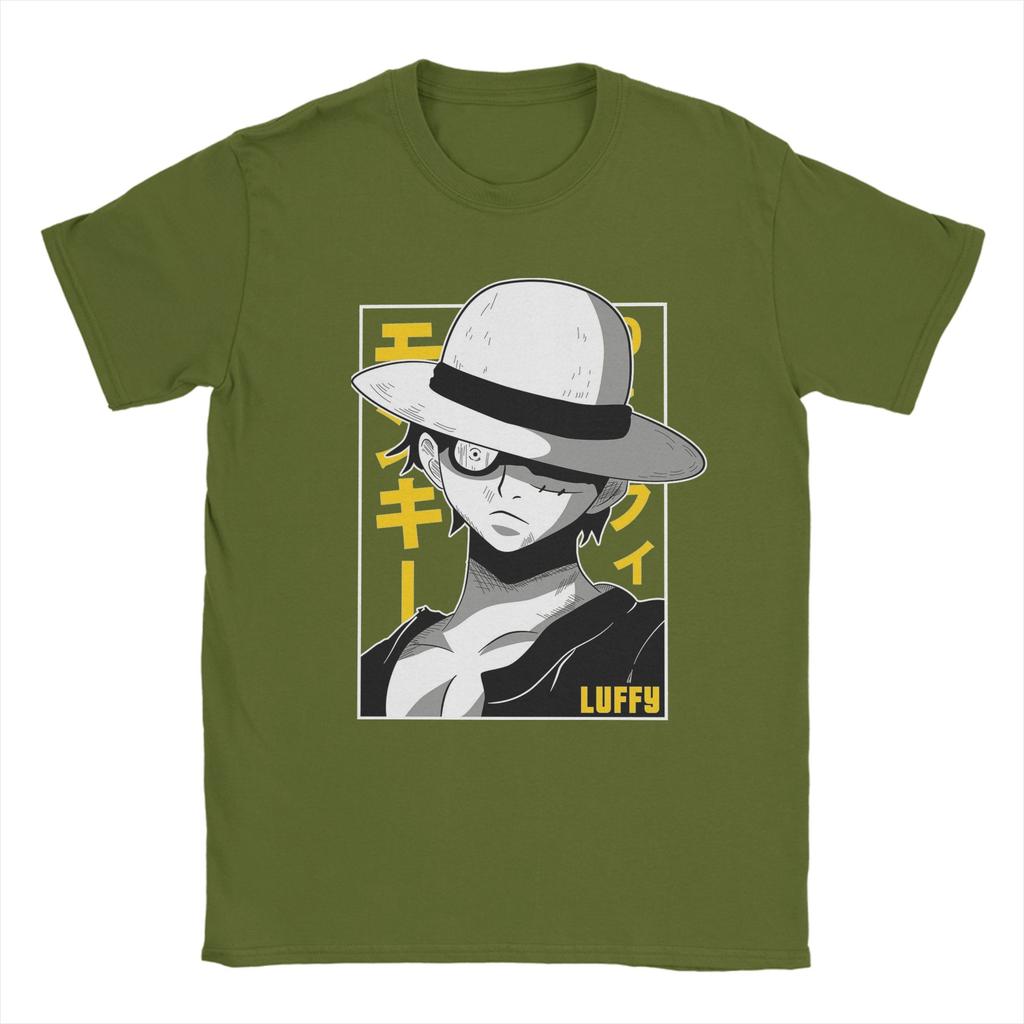 Monkey D luffy T Shirt for Men Pure Cotton Leisure TShirt O Neck Ones Pieces Tees Short Sleeve Clothes Gift Idea
