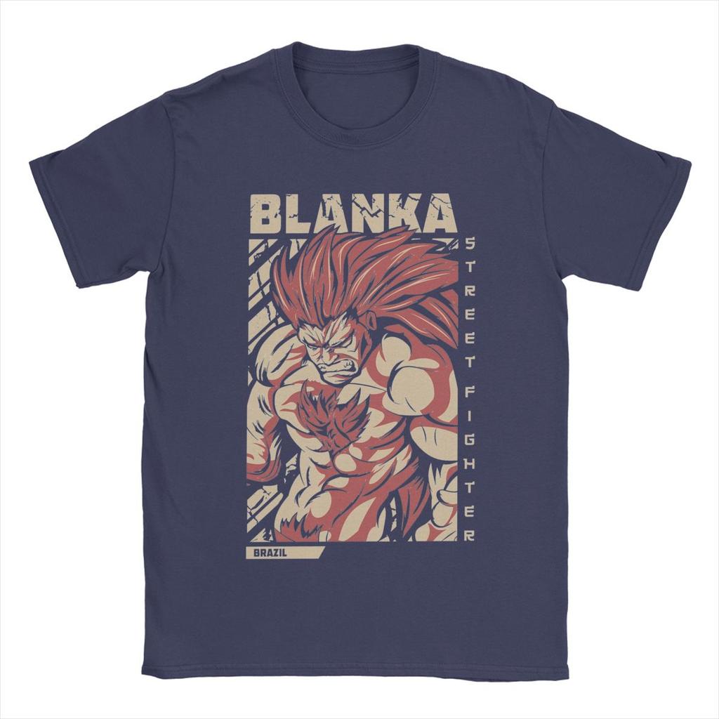 Men T-Shirt Blanka Streets Fighters Humor Cotton Tee Shirt Short Sleeve Game T Shirt Round Collar Clothing Summer