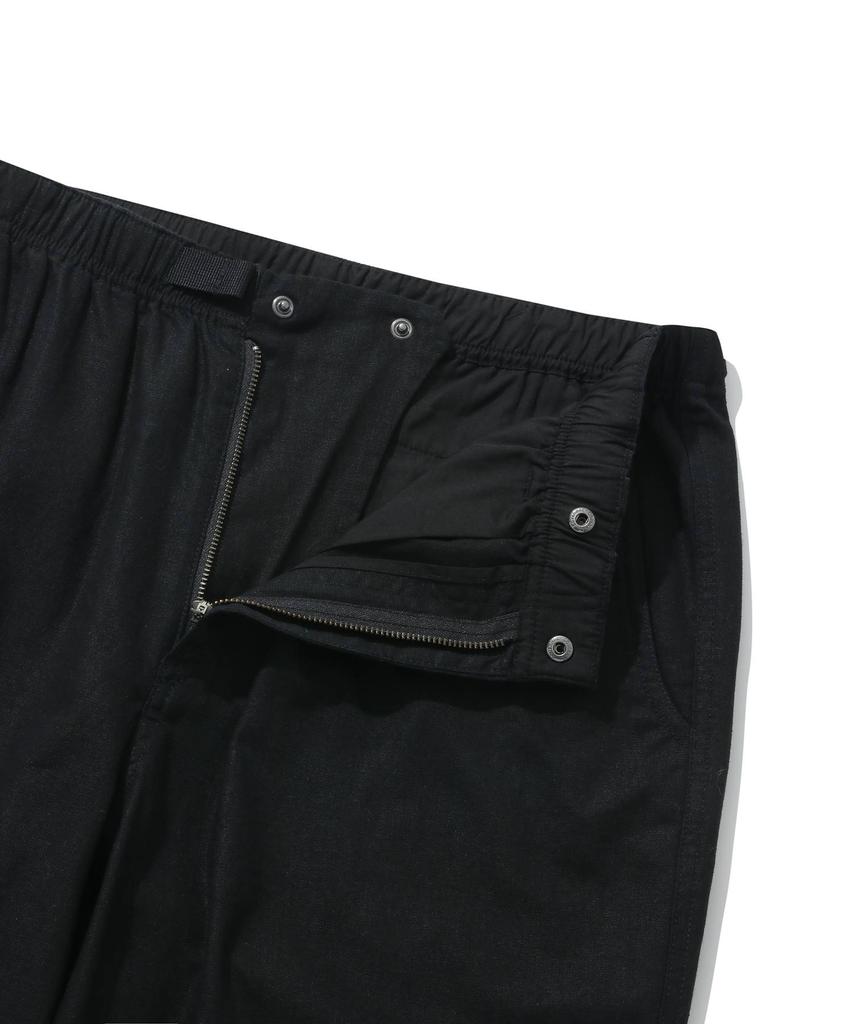 COVERNAT Linen Semi-Wide Buckle Pants Black