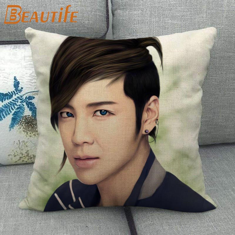 Custom Jang Keun Suk HOT KPOP Pillowcase 45X45cm Wedding Decorative Eco-Friendly Cotton Linen Fabric Pillow Case