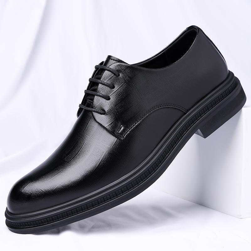 Men's Classic Loafers with Platform Heightening Feature. Business Formal Leather Shoes for Formal Occasions. Conference Shoes.
