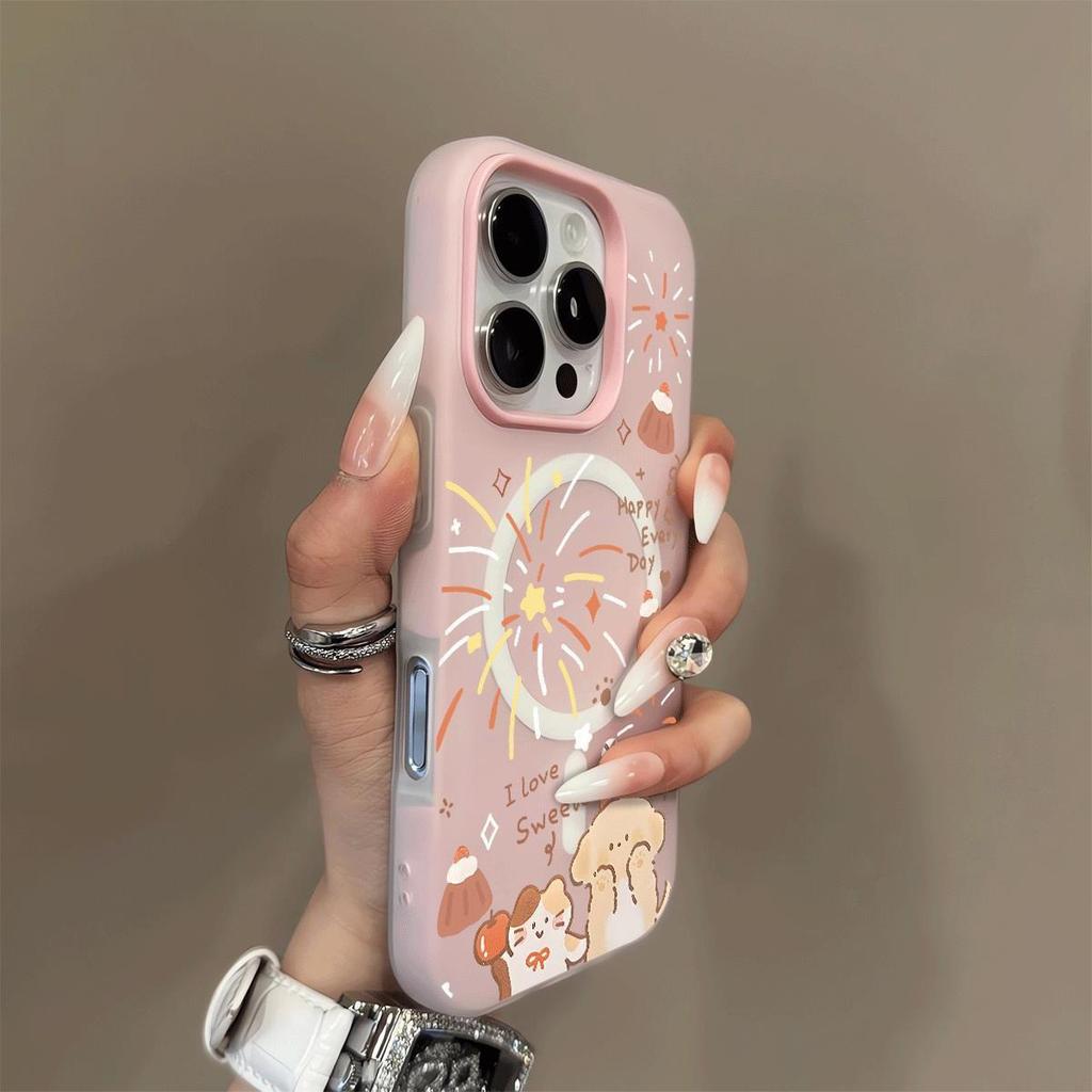 Magnetic Jelly Two-in-one Mobile Phone Case for Iphone16pro for Apple 14pro Transparent Frosted Mobile Phone Case