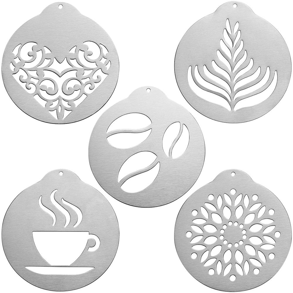 

Steel Cappuccino Arts Tools Decoration Coffee Stencil Set Coffeeware Flowers Templates Coffee Mould