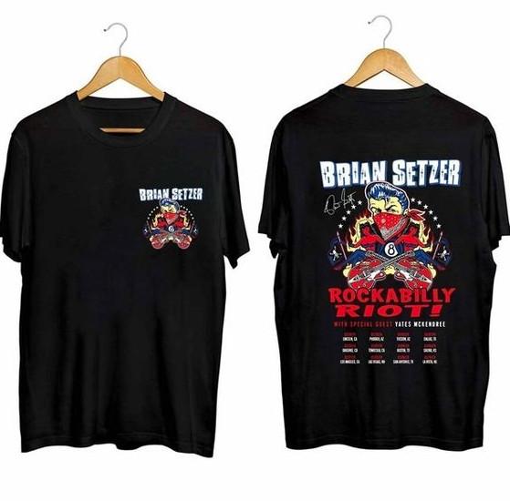 Brian Setzer 2024 Rioti Rockabilly Tour Shirt – Front & Back Graphic Tee