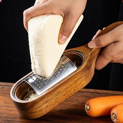 Wood Handle Cheese Grater Stainless Steel Vegetable Shredder Chocolate Handheld Grater  Grater Tool
