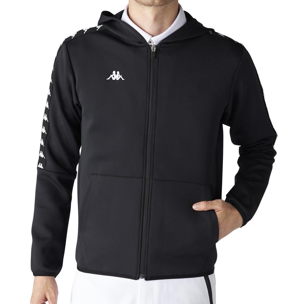 634402 Sweat Full Black [Kappa] Men's Parka, Lightweight, Stretch, Zip,