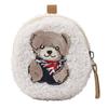 Mini Round Coin Purse Plush Small Pouch Cute Zipper Pouch Compact Change Purse