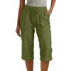 Women's Fashion -Color Loose-Fit Tie-Waist Casual Cropped Pants