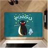 Mascot Cute P-PenguinMushroom Floor Mat Washable Absorbent Flannel Door Mat Non-Slip Indoor Floor Rug