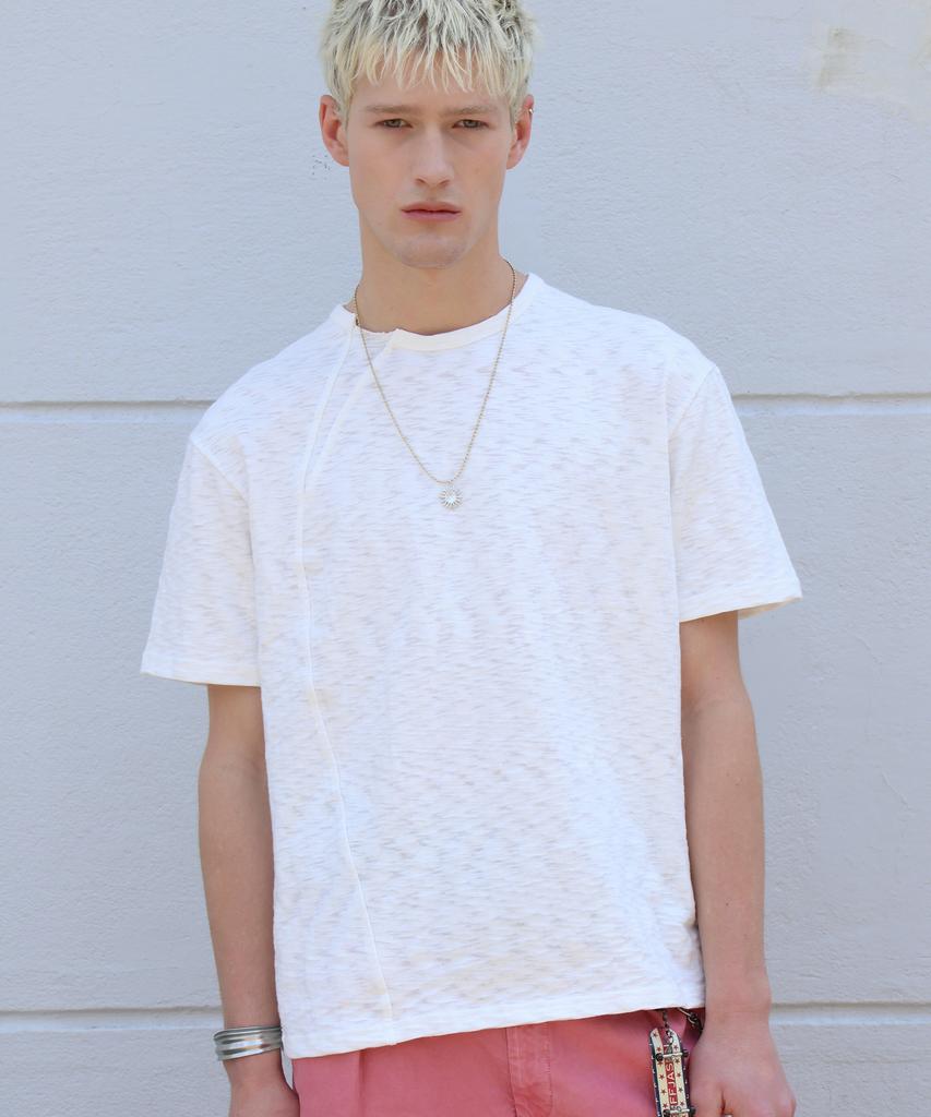 DOFFJASON Wavy Slub T-Shirt Ivory