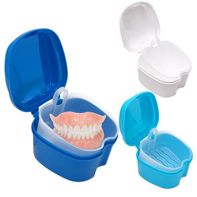 Organizér zásobníka na zubné protézy Zásobník na ukladanie falošných zubov so závesnou sieťkou Puzdrá na čistenie zubov Skrinky na umelé zuby