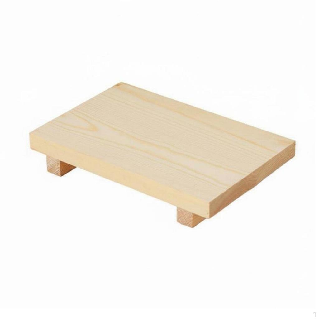 Wood Pedestal Stand Vintage Design Wooden Versatile Rectangular Tray with Feet