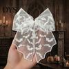 Halloween Hair Accessories Lace Bow, Bat/Spider/Web Embroidery Hairpin, Gothic Style Asian Dark Girl Clip Large Bow for Cosplay Party Sweet Cool