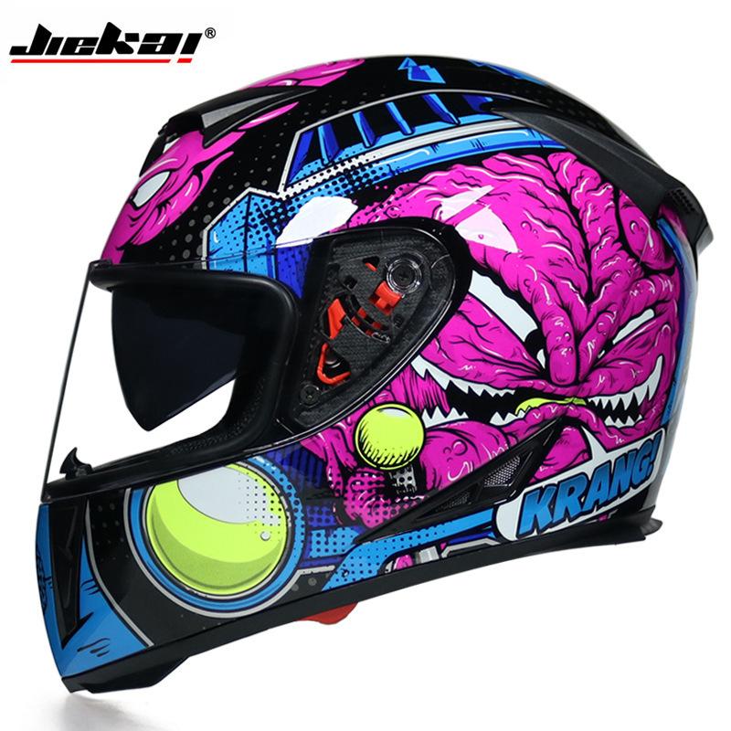 Electric Vehicle Bicycle Helmet Men's and Women's Full Helmet Full Cover Type Personalized Four-season Double Lens Warm Anti-fog Cap