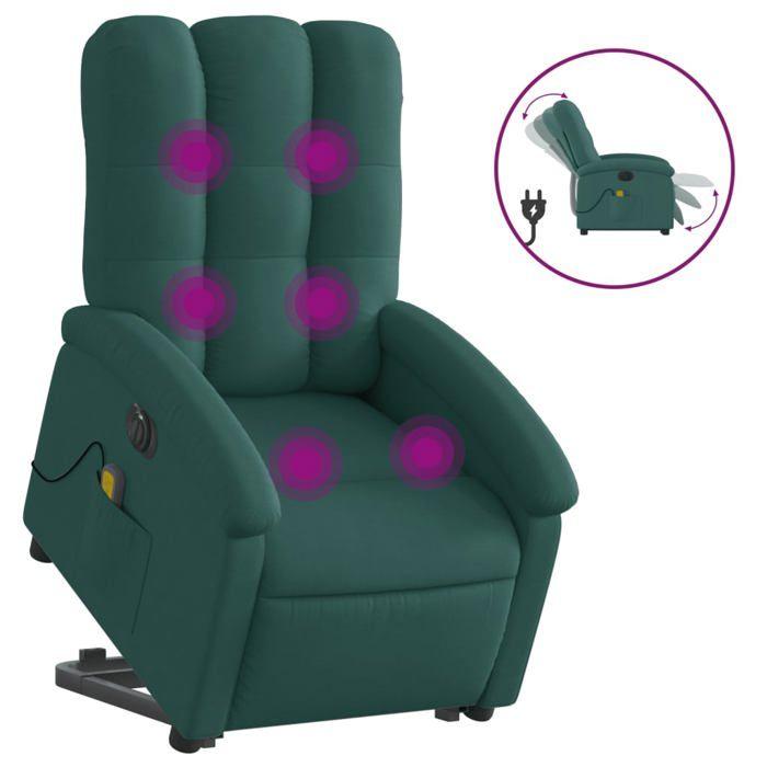 VidaXL Fauteuil Inclinable de Massage Électrique, Chaise de Relaxation avec Dossier et Repose-pied Réglables, Siège de 3204134