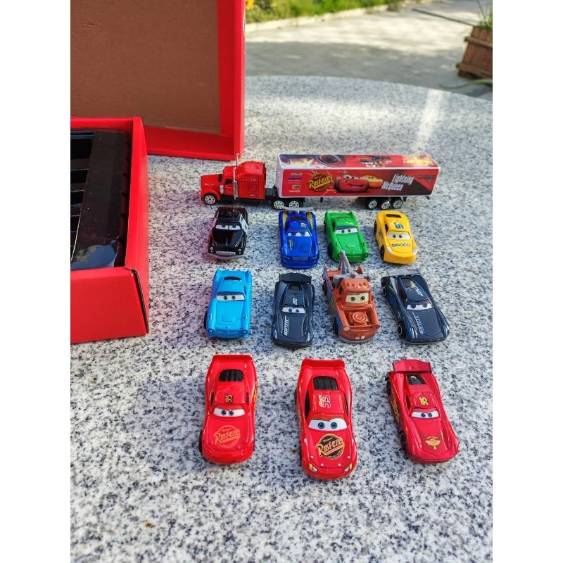 Pixar Cars Lightning Mcqueen 12Pcs Metal Diecast Car Model Toy Truck Gift Box For Kids Boys Birthday Party Gift