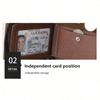 New men's wallet, short horizontal zipper, 30% off change bag, retro casual buckle square bag.
