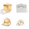 Hip Hop Exaggerated Wide Cuff Bangle/Finger Ring Stylish Geometric Jewelry Handmade Accessories for Women and Men