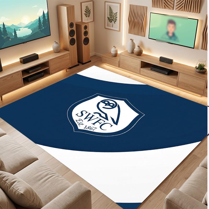Tappeto in Cristallo di Velluto con Stampa del Sheffield Wednesday Football, Comodo Assorbente d'Acqua Antiscivolo per Pavimenti Interni