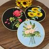 Floral Patterns Flower Ribbon Embroidery Kit Colorful Embroidery Set Cross Stitch Set Adults