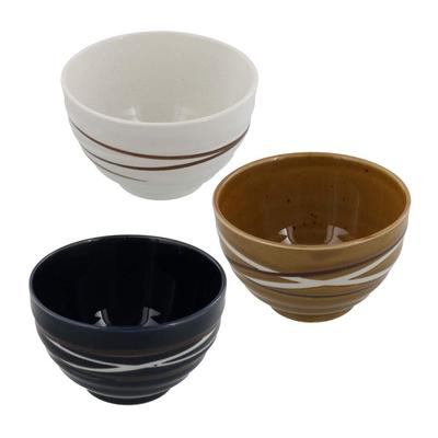Tableware East Rice Bowl (Small) Spiral Minoruba 3 Color Set NavyWhiteCaramel Rice Bowl Rice Bowl Pot Small Bowl