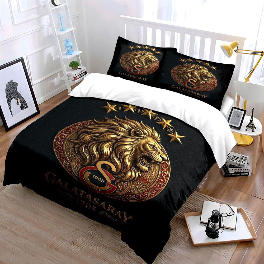 Lion Emblem Galatasaray Set Bedding Duvet Cover Set Duvet Cover Pillowcases (1 * Duvet Cover 2 * Pillowcases, without duvet insert)