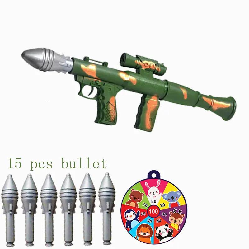 Kinder Weichkugel Schaumstoffpistole Spielzeug Militärischer Raketenwerfer mit Kugeln für Jungen Kinder Outdoor Spiele Geschenke