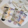 Calze di Seta di Cristallo Vintage Ultra Sottili Primavera/Estate per Donna Calzini da Donna Calze a Mezzo Polpaccio Traspiranti con Suola in Cotone Calze di Seta di Vetro