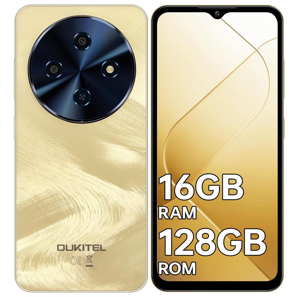 OUKITEL C5 Phone Unlocked, 16(4+12) GB RAM+128GB/TF 1TB ROM Cell Phone, 6.52" Waterdrop Display, 5000mAh Battery Android Phones