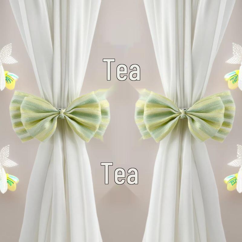 French Pearlescent Gauze Silk Bow Curtain Tieback