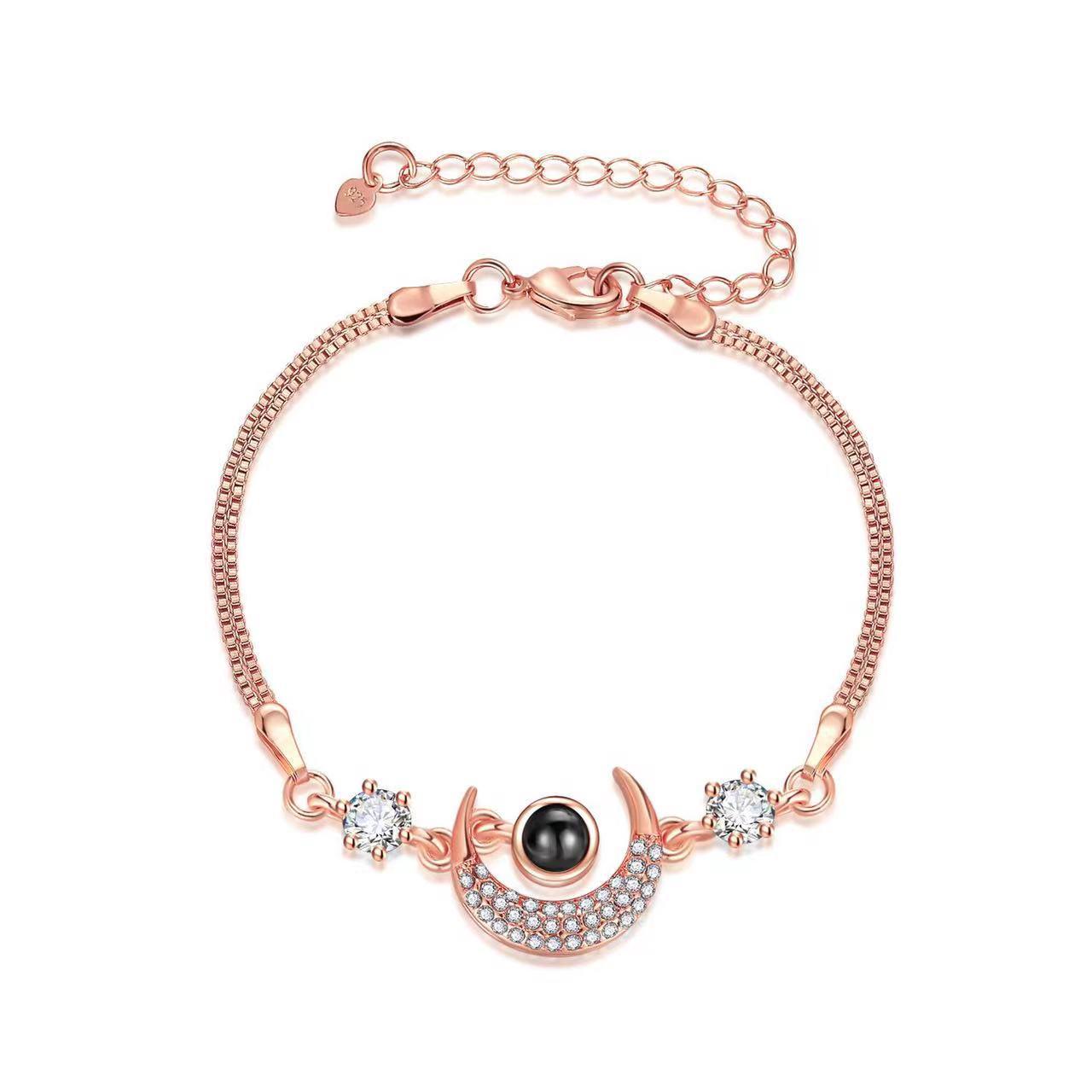 100 Language Projection Star Moon Bracelet: Unique Gift for Her