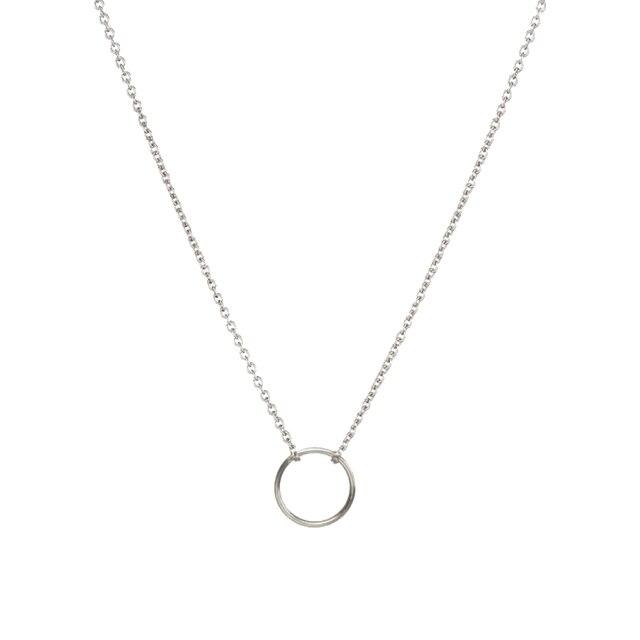 

Модное геометрическое ожерелье с кругом Кармы для женщин, минималистичные маленькие круглые ожерелья с подвесками, чокеры, ювелирные изделия, подарки серебряный