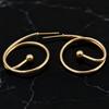 New Minimalist Gold Spiral Women's Drop Earrings with Bead Unique Statement Ear Jewelry for Effortlessly Chic Daily Looks