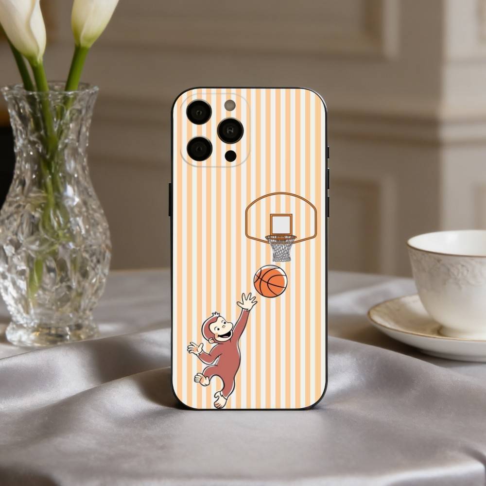 M-Mokey C-Curious-S G-Georges Phone Case For iPhone 17,16,15,14,13,12,11 Plus,Pro Max,XS,Soft Silicone Black Cover