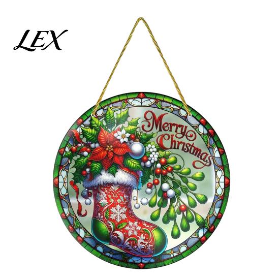 Acrylic Hanging Decorations Christmas Tree Ornaments, Festive Pendants with Lanyard for Holiday Ornaments Party Home Decoration, Indoor Scene