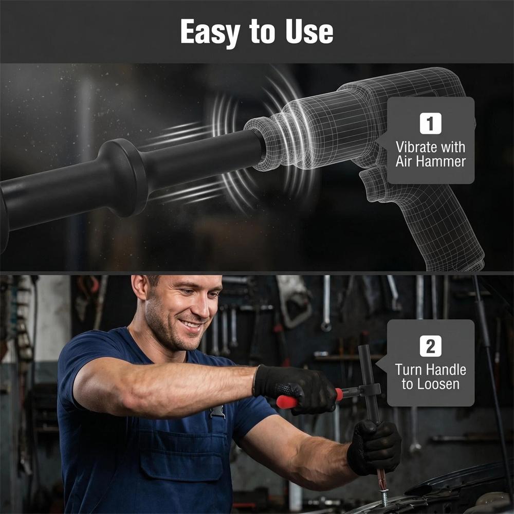 Air Impact Screw Remover Tool with PH#1, #2, #3, #4 and SL 8, SL 10. Bit