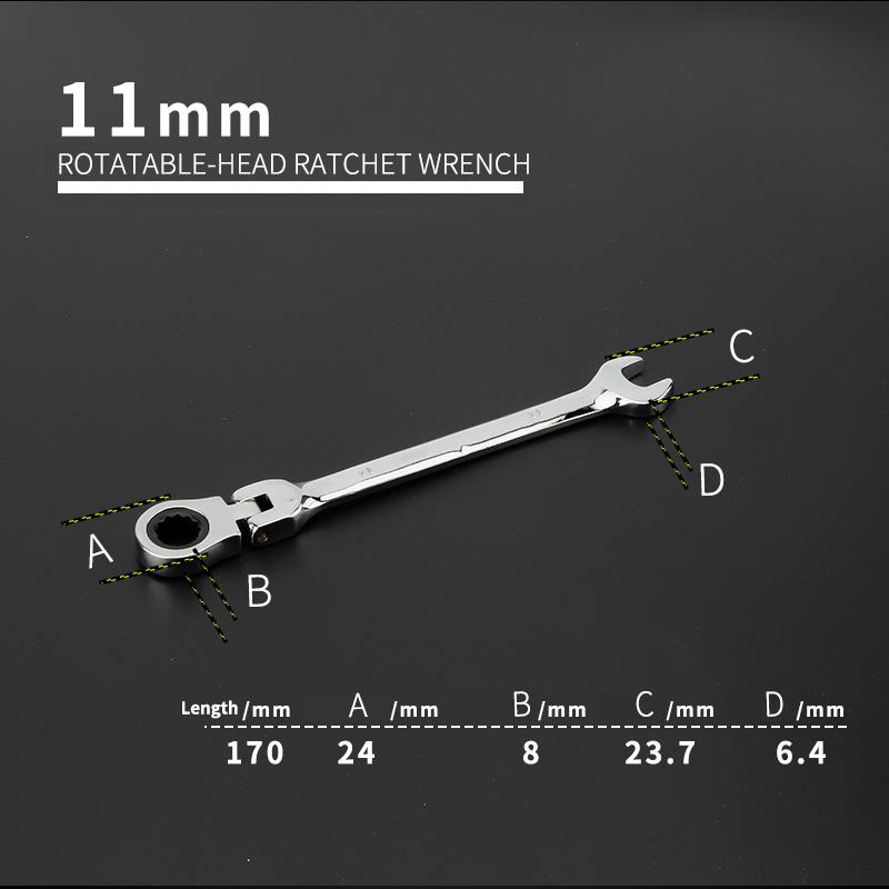 Activități multifuncționale Set chei cu clichet 180 de grade Chei flexibile cu cap deschis Unelte de mână pentru reparații auto Cheie combinată