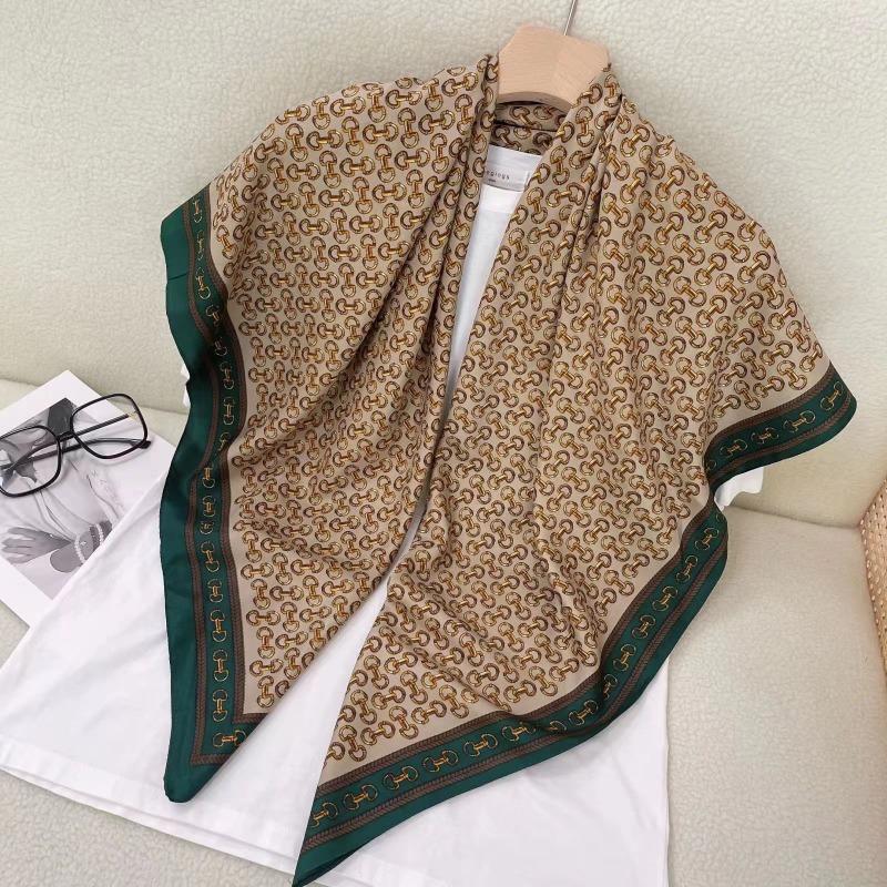 Women S Korean Style Square Scarf Elegant Air Conditioner Shawl