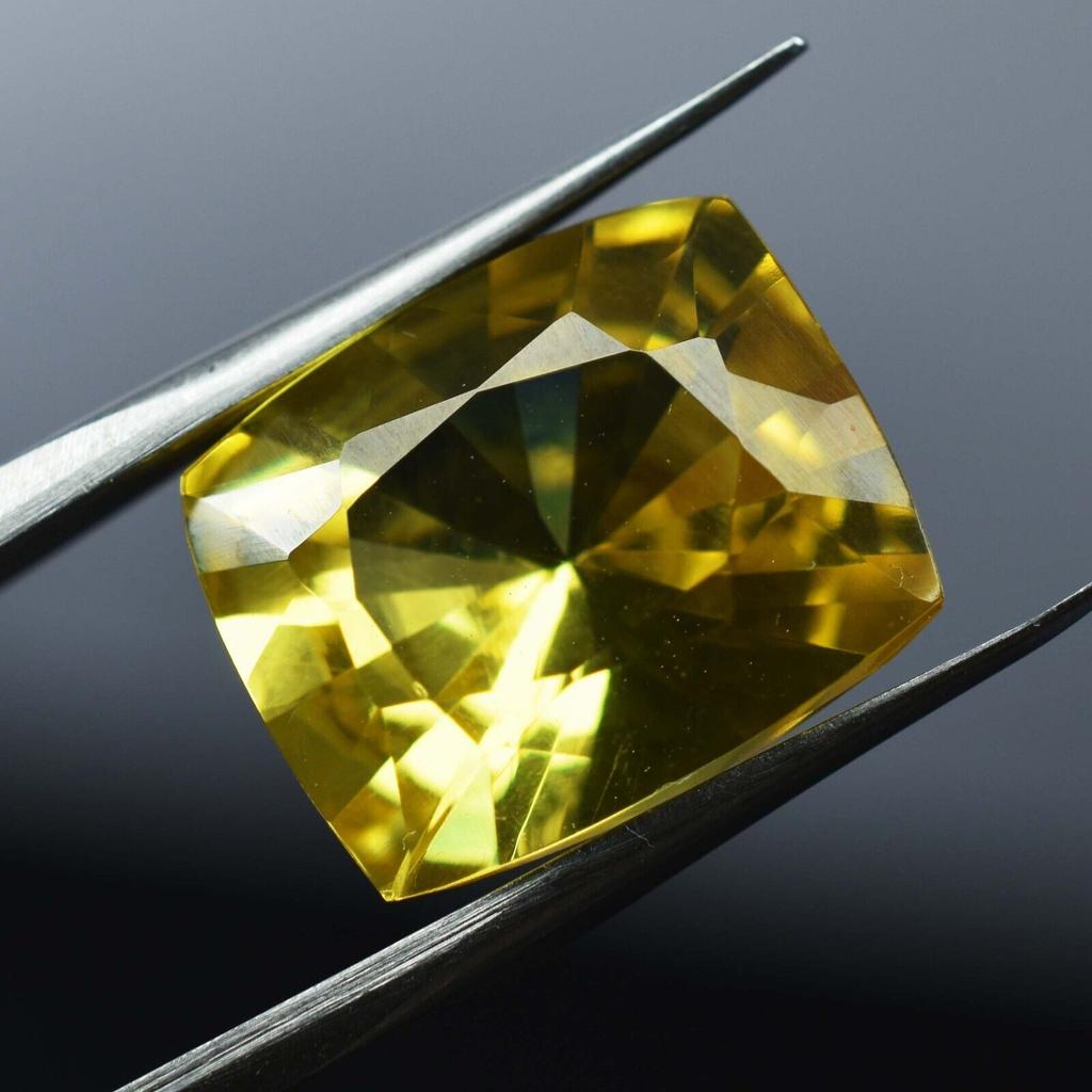 8.75 Ct Natural Ceylon Yellow Sapphire Cushion Cut Loose Gemstone CERTIFIED A-6027364