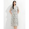 Jiuzi Annacol 100% Silk Floral Commuter Dress