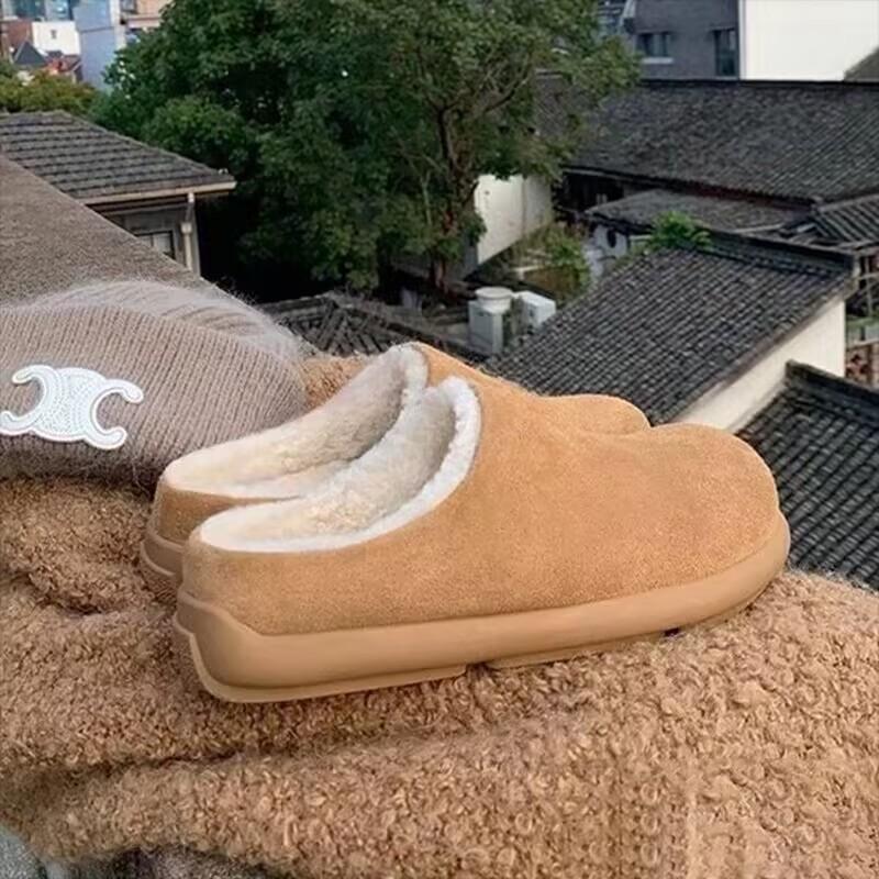 

Snow Boots with Extra Padding, Warm and Cozy, One-piece Style, Semi-slip-on Cotton Shoes 40 верблюд