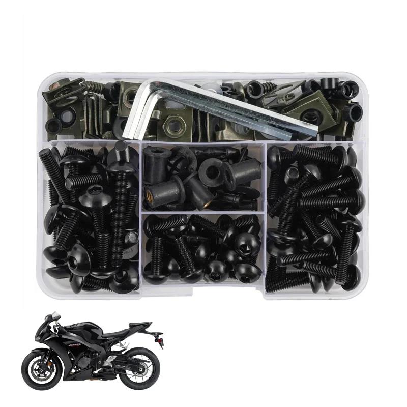 Clearance_190PCS CNC Motorcycle Full Fairing Bolts Kit Screws Nuts For HONDA XLV 600 650 700 TRANSALP NX 650 FMX 650 XRV650 TRX